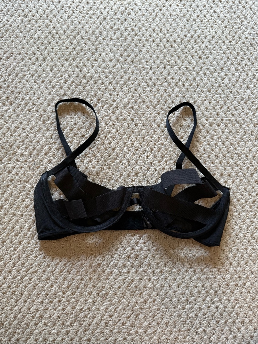 Bluebella Black Strappy Underwire Bra with Cutout Details - 34C